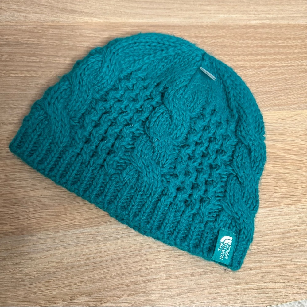 NWOT The North Face Knit Beanie Hat Green - Picture 6 of 9